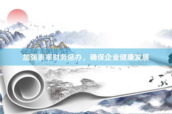 加强表率财务惩办，确保企业健康发展